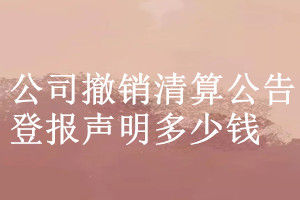 公司撤銷清算公告登報聲明在哪里辦理