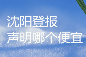 沈陽登報聲明哪個便宜