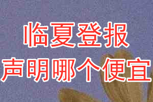 臨夏登報聲明哪個便宜