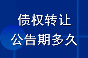 債權轉讓公告期多久